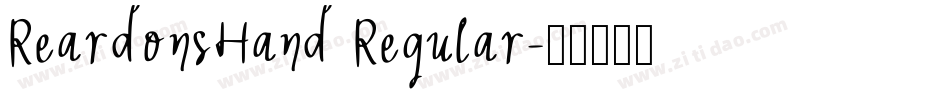 ReardonsHand Regular字体转换